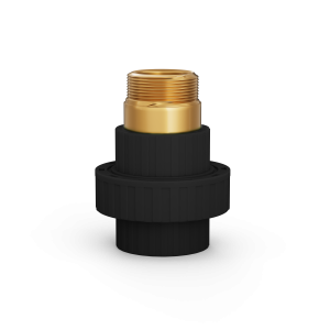 Male Brass union with plastic adaptor