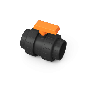 Plastic Ball Valve with Orange Hand